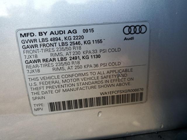 Photo 9 VIN: WA1EFCFSXGR006676 - AUDI Q3 PREMIUM 