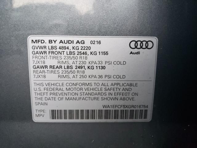 Photo 9 VIN: WA1EFCFSXGR016754 - AUDI Q3 PREMIUM 