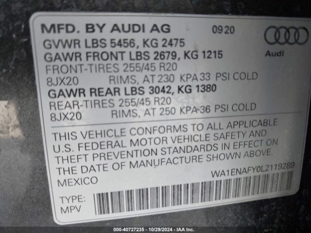 Photo 8 VIN: WA1ENAFY0L2119289 - AUDI Q5 E 