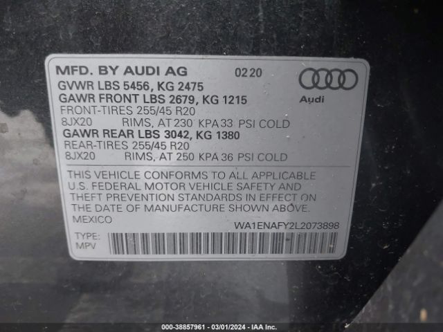 Photo 8 VIN: WA1ENAFY2L2073898 - AUDI Q5 