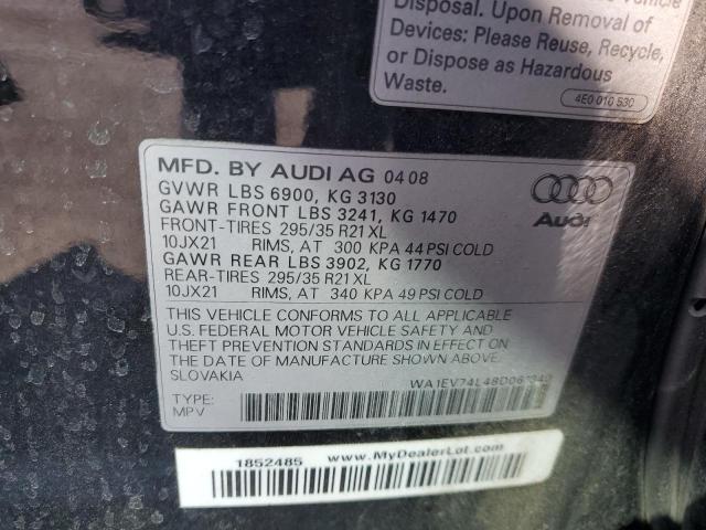 Photo 12 VIN: WA1EV74L48D061340 - AUDI Q7 4.2 QUA 