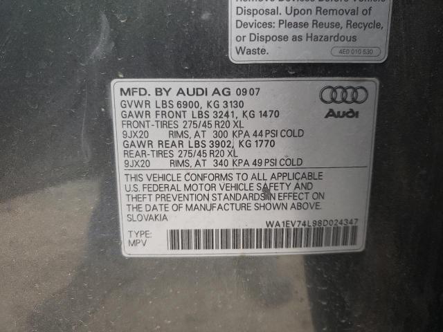 Photo 9 VIN: WA1EV74L98D024347 - AUDI Q7 4.2 QUA 