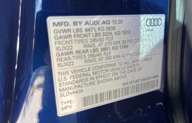 Photo 9 VIN: WA1EVAF10MD014986 - AUDI Q8 