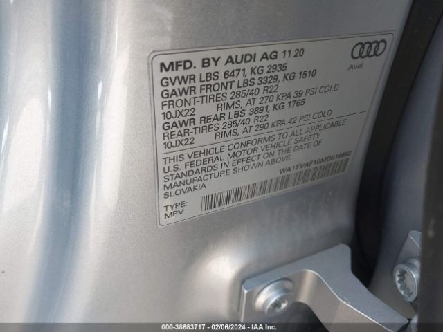 Photo 8 VIN: WA1EVAF10MD018682 - AUDI Q8 