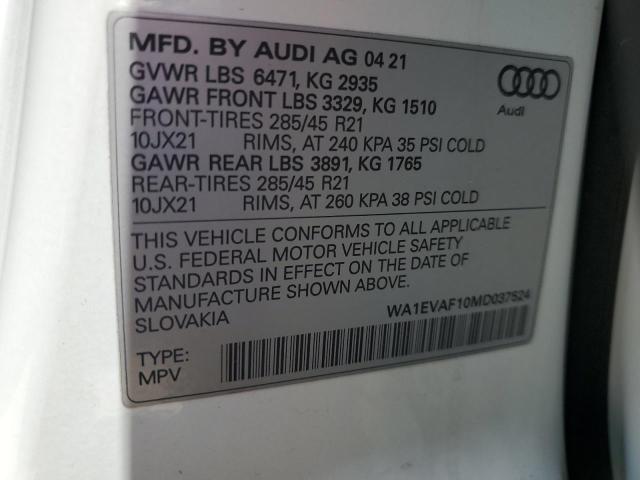 Photo 11 VIN: WA1EVAF10MD037524 - AUDI Q8 