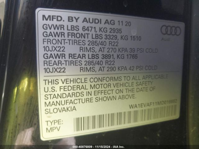 Photo 8 VIN: WA1EVAF11MD016682 - AUDI Q8 