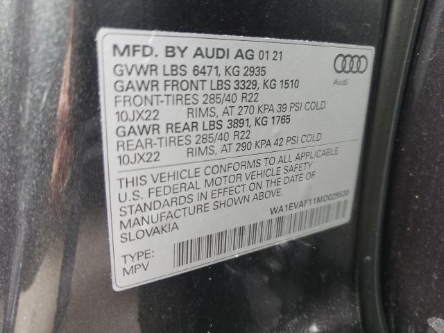 Photo 9 VIN: WA1EVAF11MD025530 - AUDI Q8 PREMIUM 