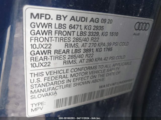 Photo 8 VIN: WA1EVAF12MD006551 - AUDI Q8 