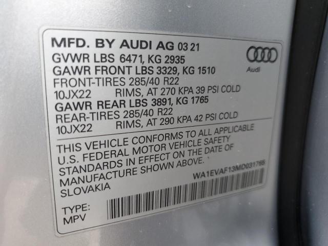 Photo 12 VIN: WA1EVAF13MD031765 - AUDI Q8 