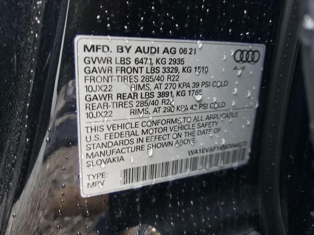 Photo 9 VIN: WA1EVAF14MD044072 - AUDI Q8 PREMIUM 