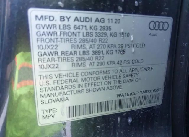 Photo 8 VIN: WA1EVAF17MD016301 - AUDI Q8 