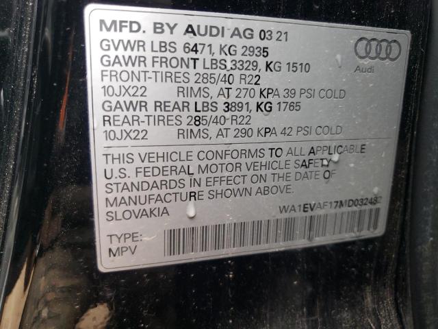 Photo 12 VIN: WA1EVAF17MD032482 - AUDI Q8 PREMIUM 