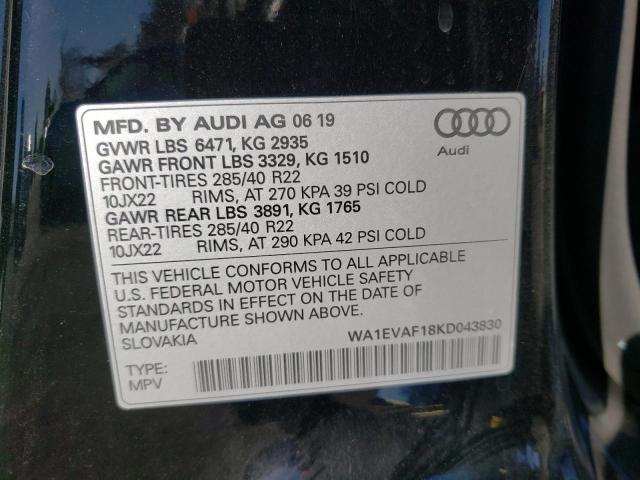 Photo 9 VIN: WA1EVAF18KD043830 - AUDI Q8 PREMIUM 