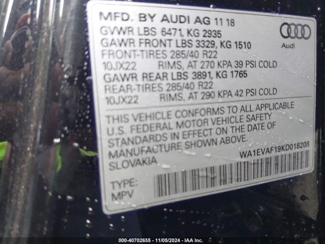 Photo 8 VIN: WA1EVAF19KD018208 - AUDI Q8 