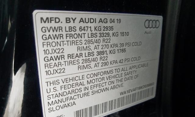 Photo 9 VIN: WA1EVAF19KD038863 - AUDI Q8 