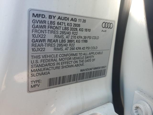 Photo 12 VIN: WA1EVAF19MD018521 - AUDI Q8 PREMIUM 