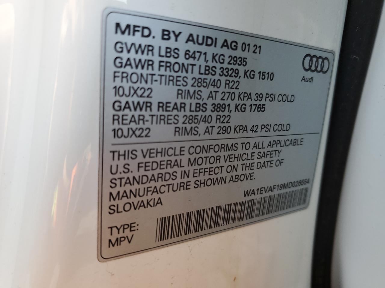 Photo 11 VIN: WA1EVAF19MD026554 - AUDI Q8 