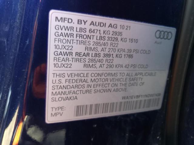 Photo 11 VIN: WA1EVBF11ND007438 - AUDI Q8 