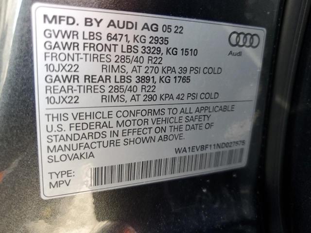 Photo 13 VIN: WA1EVBF11ND027575 - AUDI Q8 PREMIUM 