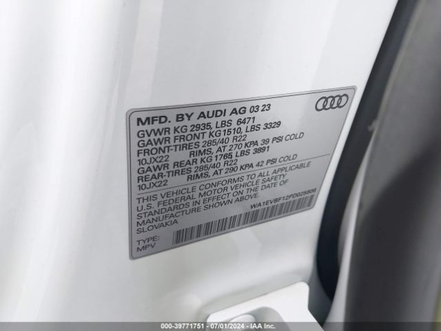 Photo 8 VIN: WA1EVBF12PD025806 - AUDI Q8 