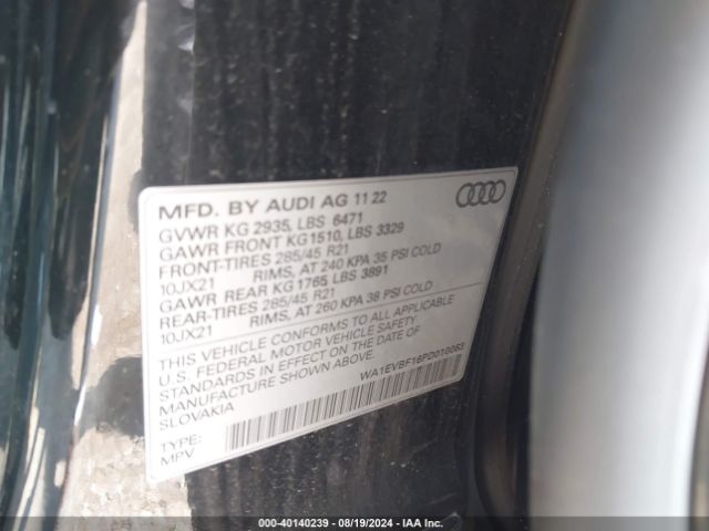 Photo 8 VIN: WA1EVBF16PD010063 - AUDI Q8 