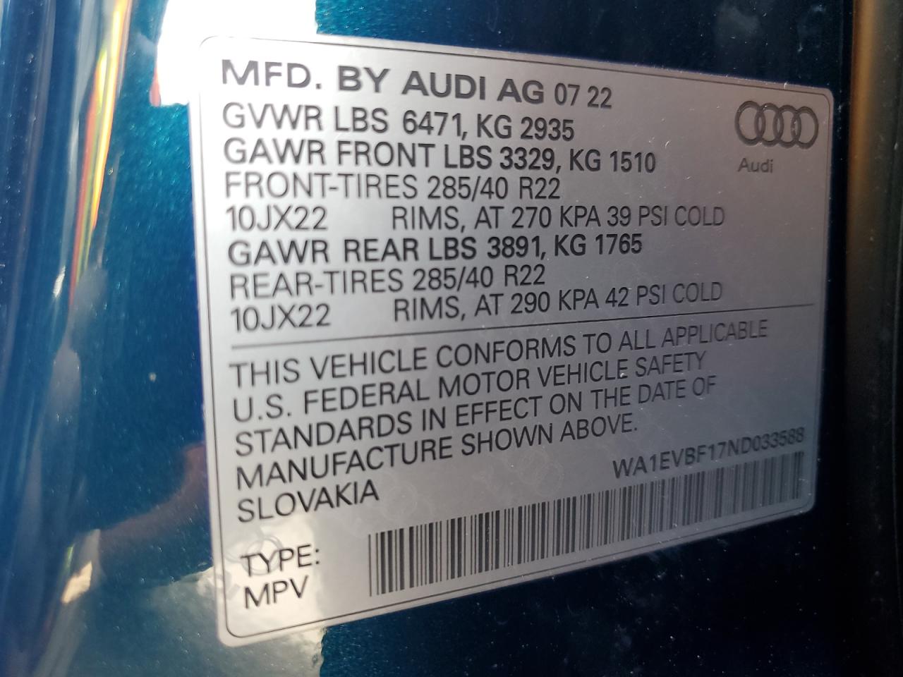 Photo 11 VIN: WA1EVBF17ND033588 - AUDI Q8 