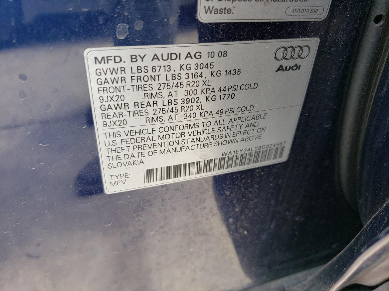 Photo 11 VIN: WA1EY74L09D024567 - AUDI Q7 