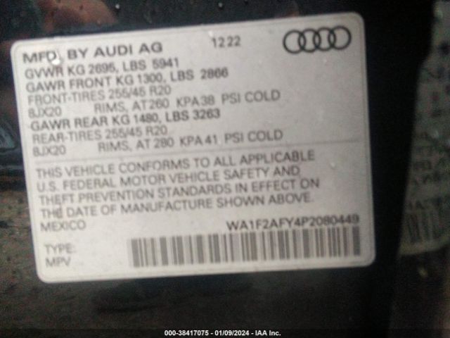 Photo 8 VIN: WA1F2AFY4P2080449 - AUDI Q5 