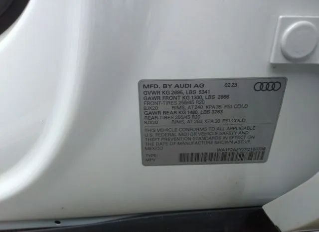 Photo 8 VIN: WA1F2AFY7P2103738 - AUDI Q5 