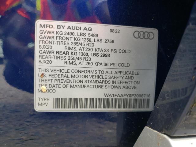 Photo 12 VIN: WA1FAAFY0P2008716 - AUDI Q5 PRESTIG 