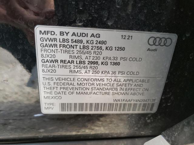 Photo 11 VIN: WA1FAAFY4N2047175 - AUDI Q5 PRESTIG 