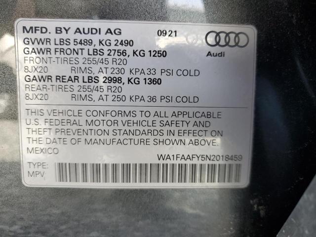 Photo 12 VIN: WA1FAAFY5N2018459 - AUDI Q5 PRESTIG 