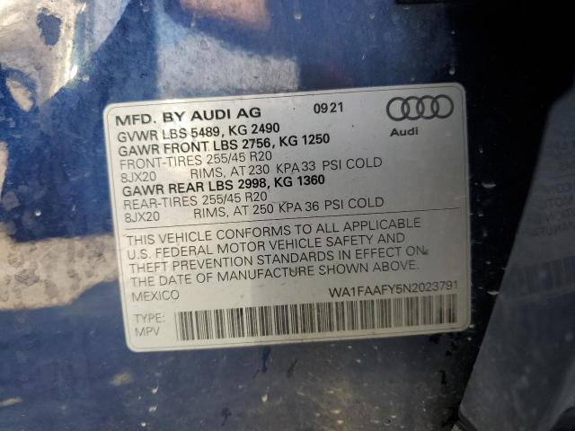 Photo 12 VIN: WA1FAAFY5N2023791 - AUDI Q5 PRESTIG 