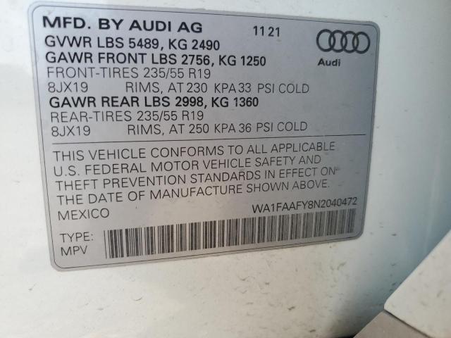 Photo 12 VIN: WA1FAAFY8N2040472 - AUDI Q5 PRESTIG 