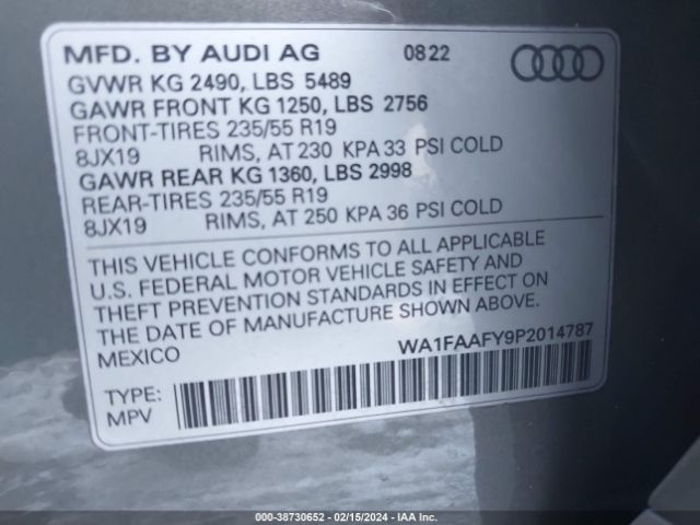 Photo 8 VIN: WA1FAAFY9P2014787 - AUDI Q5 