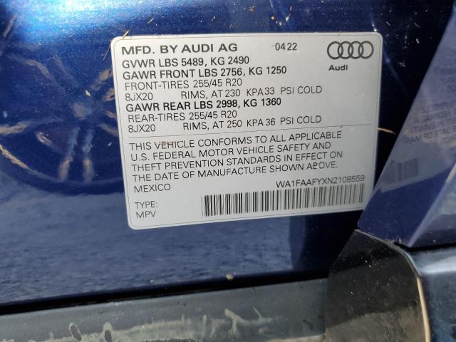 Photo 9 VIN: WA1FAAFYXN2108559 - AUDI Q5 PRESTIG 