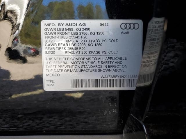 Photo 11 VIN: WA1FABFY1N2111369 - AUDI Q5 PRESTIG 