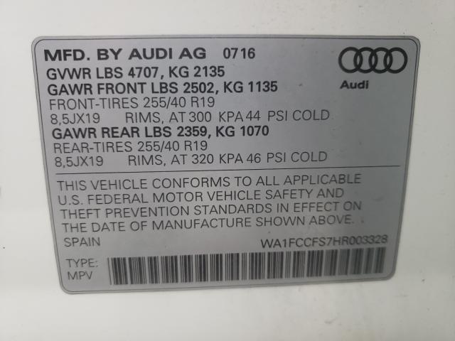 Photo 9 VIN: WA1FCCFS7HR003328 - AUDI Q3 