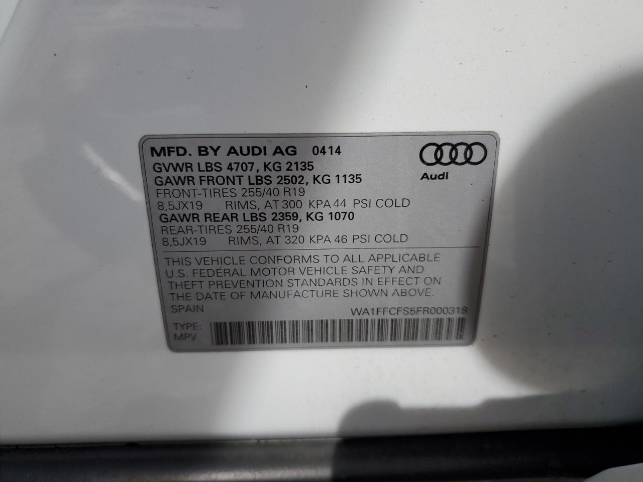 Photo 11 VIN: WA1FFCFS5FR000318 - AUDI Q3 