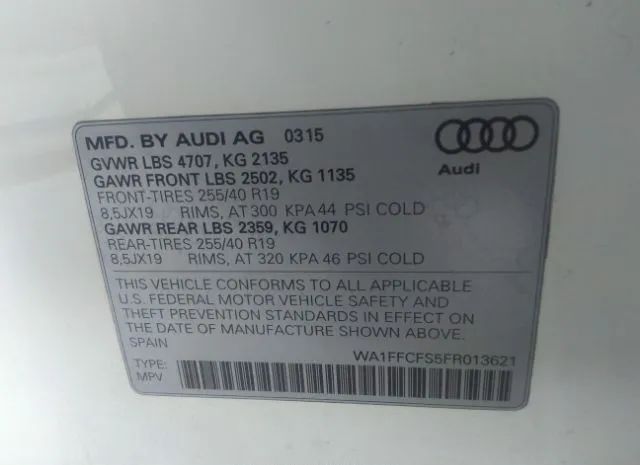 Photo 8 VIN: WA1FFCFS5FR013621 - AUDI Q3 