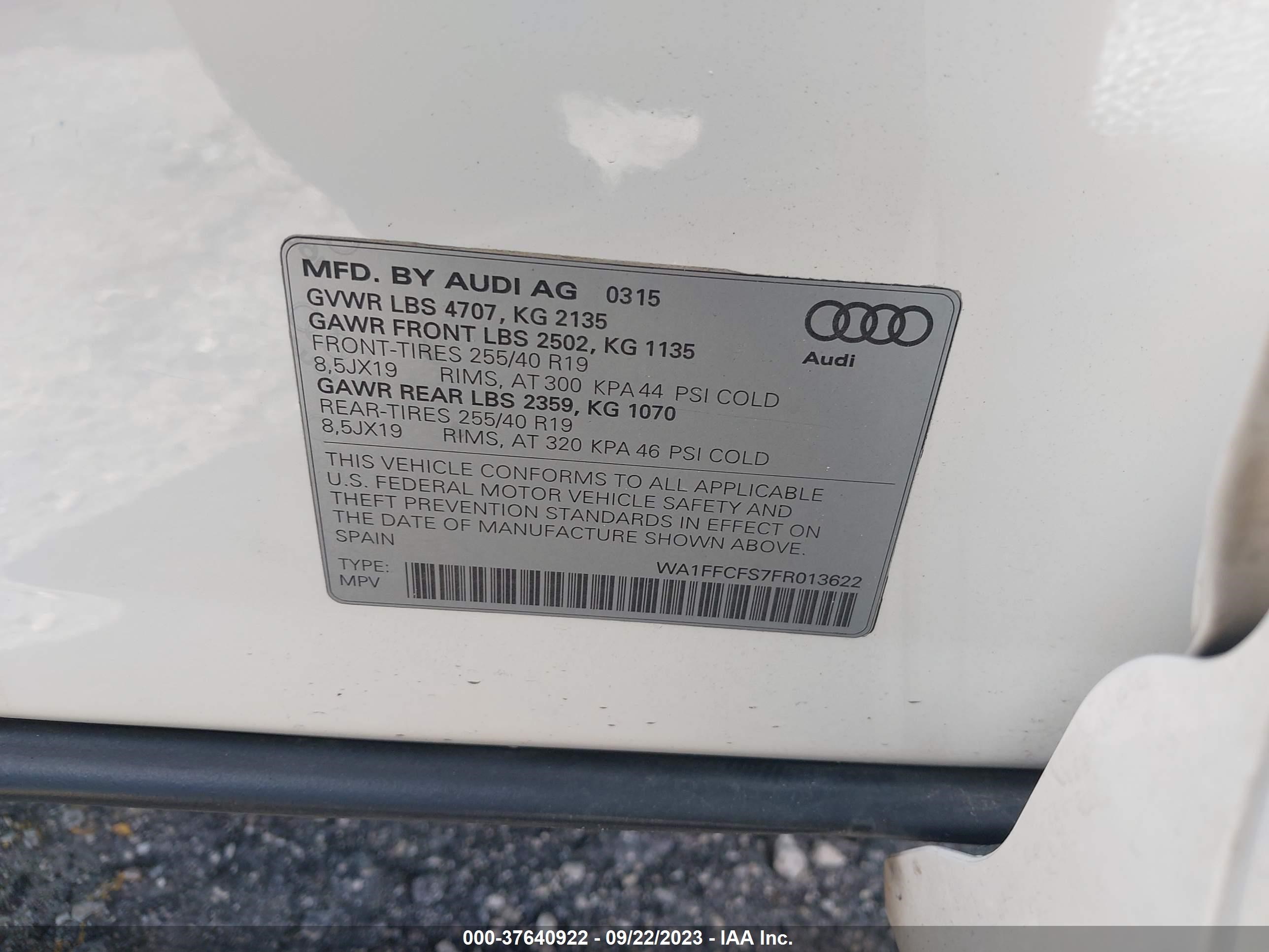 Photo 8 VIN: WA1FFCFS7FR013622 - AUDI Q3 