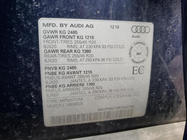 Photo 9 VIN: WA1FNAFY0K2034794 - AUDI Q5 TECHNIK 