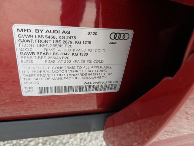 Photo 9 VIN: WA1FNAFY0L2101220 - AUDI Q5 TITANIU 