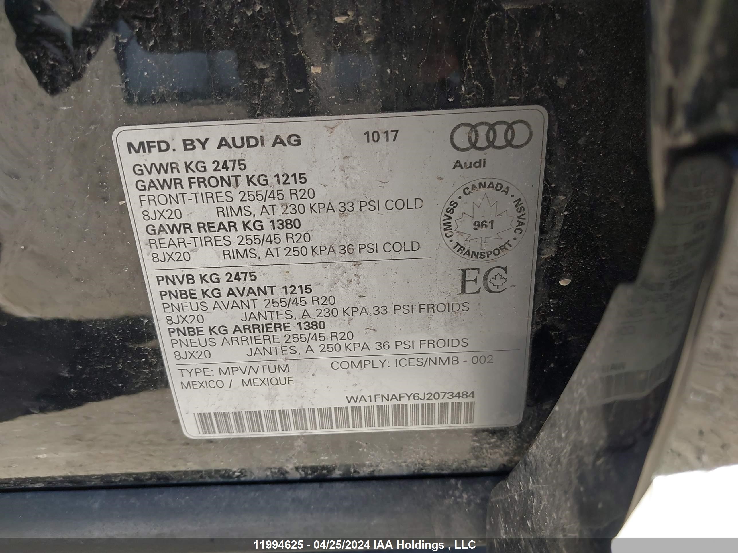 Photo 8 VIN: WA1FNAFY6J2073484 - AUDI Q5 