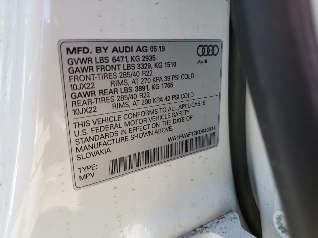 Photo 11 VIN: WA1FVAF12KD040314 - AUDI Q8 