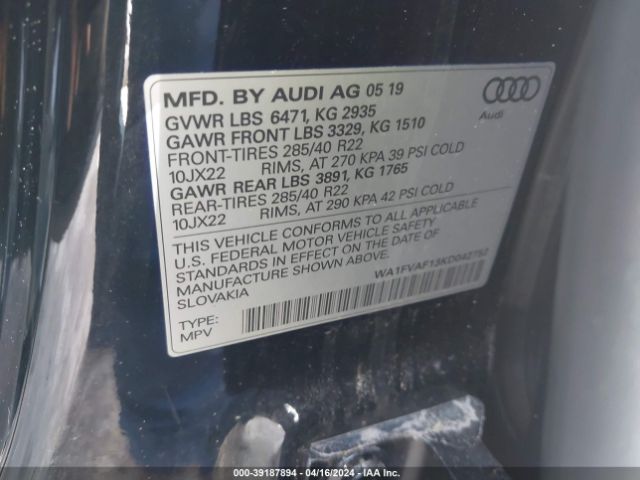 Photo 8 VIN: WA1FVAF13KD042752 - AUDI Q8 