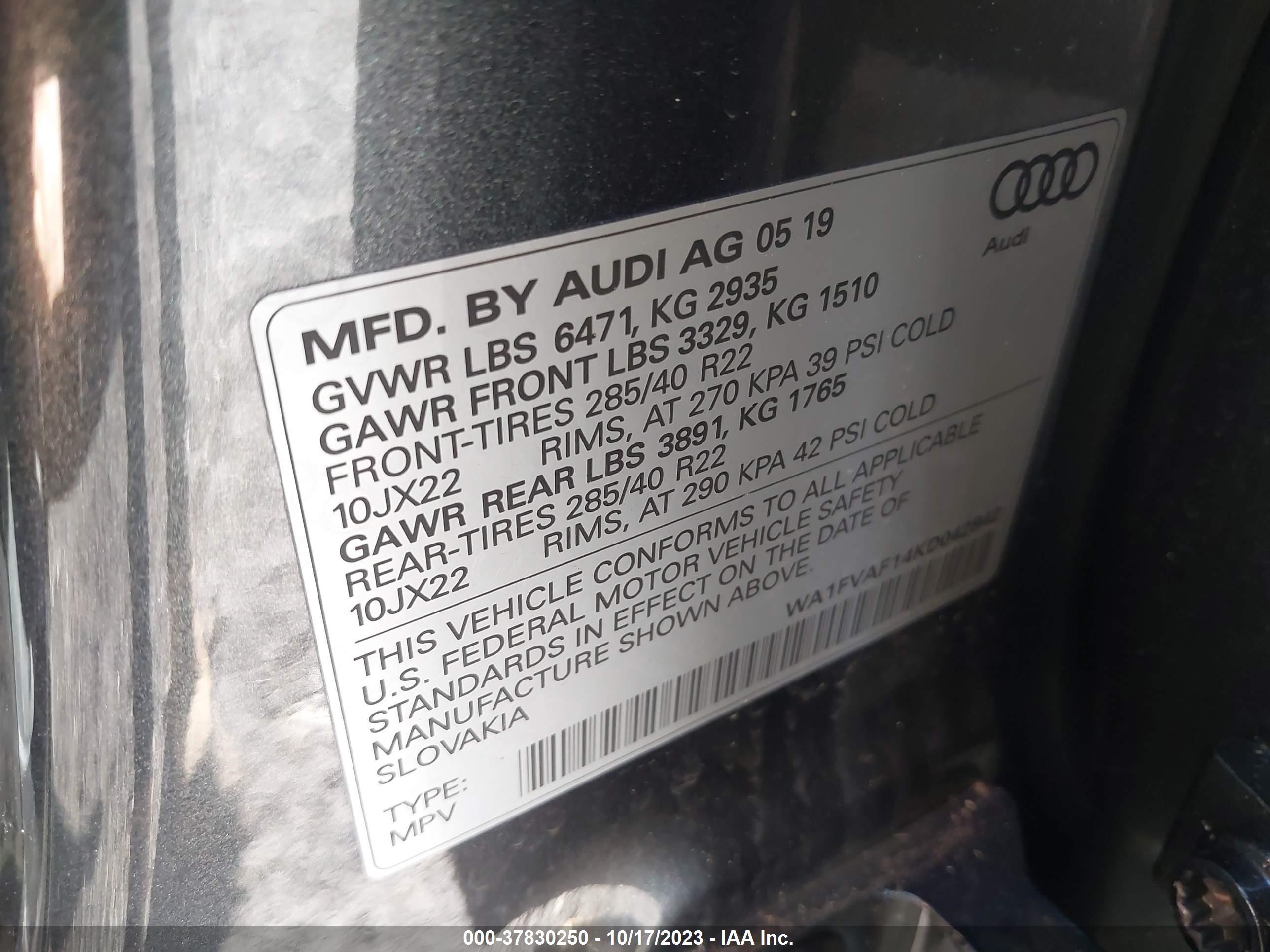 Photo 7 VIN: WA1FVAF14KD042842 - AUDI Q8 