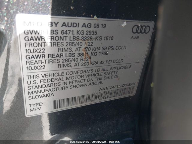 Photo 8 VIN: WA1FVAF15LD003534 - AUDI Q8 