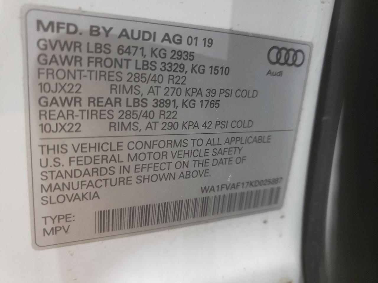 Photo 13 VIN: WA1FVAF17KD025887 - AUDI Q8 