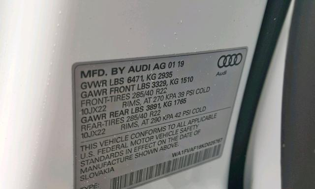 Photo 9 VIN: WA1FVAF18KD025767 - AUDI Q8 